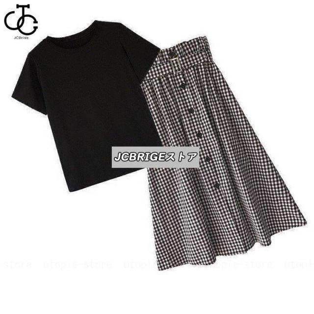 セットアップ レディース 夏 40代 ロング丈 半袖 Tシャツワンピース 上下セット 韓国風 セットアップ　ワンピース 新作 キレイめ 着痩せ | ブランド登録なし | 11
