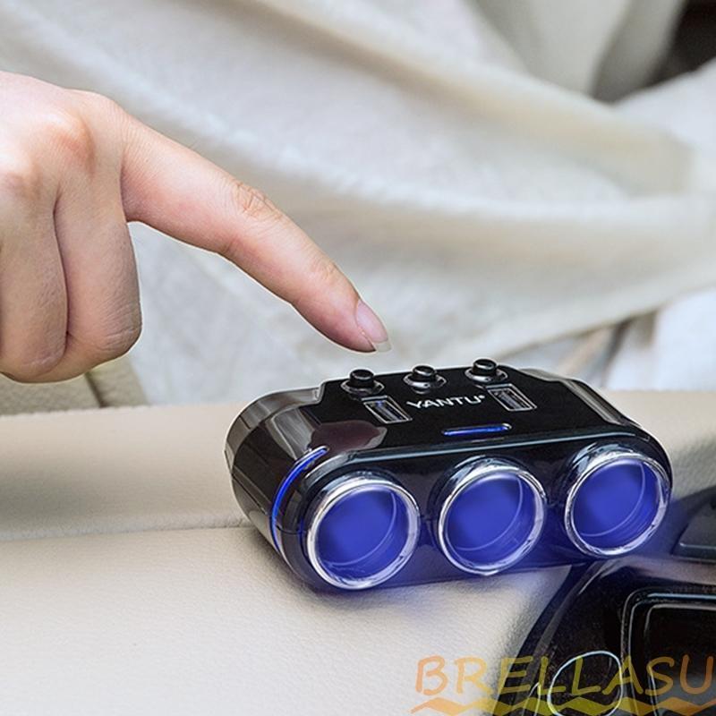 2連/3連 増設シガーソケット 車載充電器 2USBポート シガーライター 分配器 USB 充電 ソケット 電圧表示 カー用品 カーチャージャー | ブランド登録なし | 02