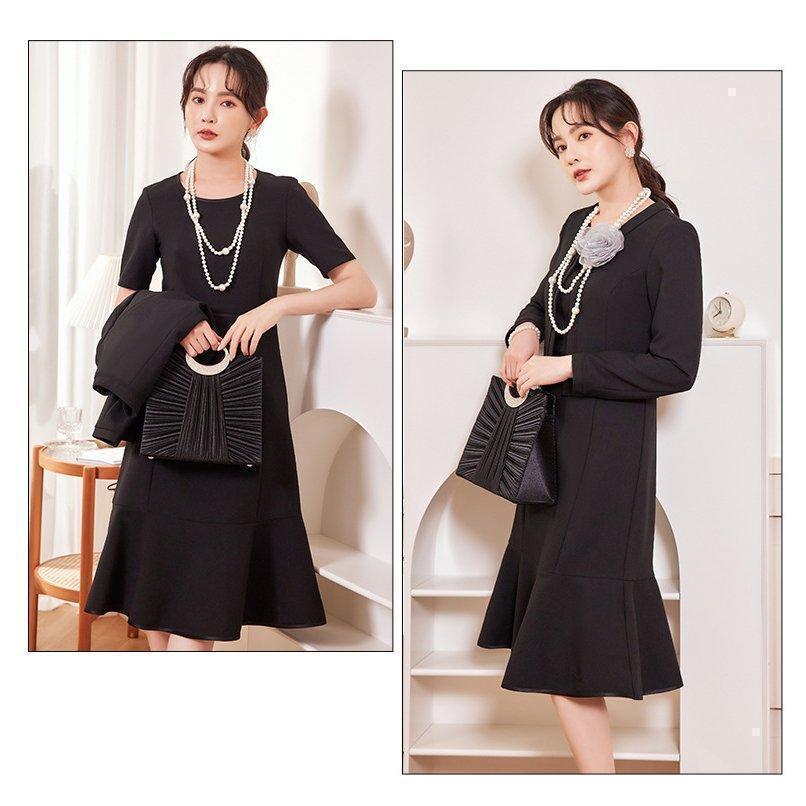 喪服 レディース スーツ 母親 2点セット ワンピース レディース 母 スーツレディース フォーマル 喪服 礼服 葬儀 法事 ブラックフォーマル | ブランド登録なし | 01