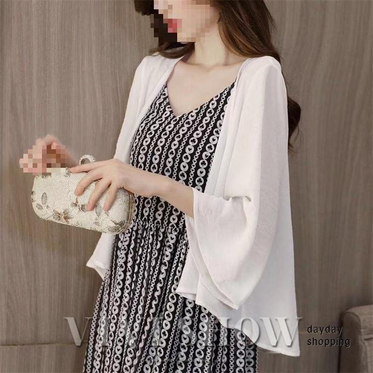 ボレロカーディガン レース レディース 半袖 ショール ドルマンスリーブ シンプル 薄手 軽量 トップス アウター 夏服 春夏秋 ショート丈 きれいめ | ブランド登録なし | 01