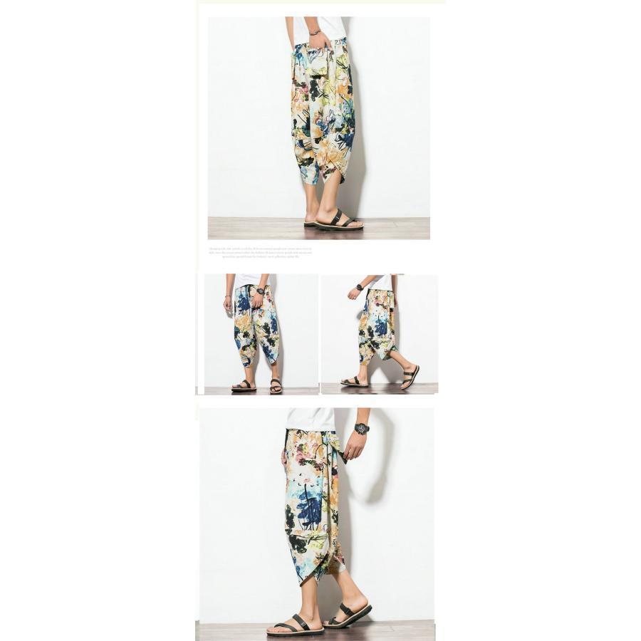 パンツ メンズ 七分丈パンツ 夏 綿麻素材 七分丈ズボン リゾートパンツ 花柄 ゆったり メンズファッション 大きいサイズ 9色 ゆったり | ブランド登録なし | 16