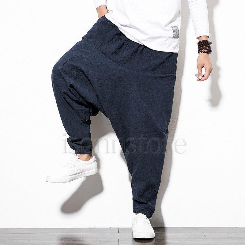 サルエルパンツ メンズ エスニック 涼感 吸汗 リラックスパンツ 裾ゴム ウエストゴム ゆったり ワイドパンツ 無地 快適 大きいサイズ 部屋着 | ブランド登録なし | 10