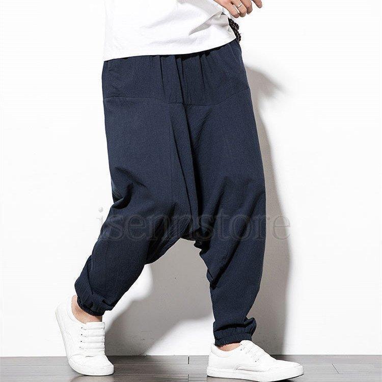 サルエルパンツ メンズ エスニック 涼感 吸汗 リラックスパンツ 裾ゴム ウエストゴム ゆったり ワイドパンツ 無地 快適 大きいサイズ 部屋着 | ブランド登録なし | 11