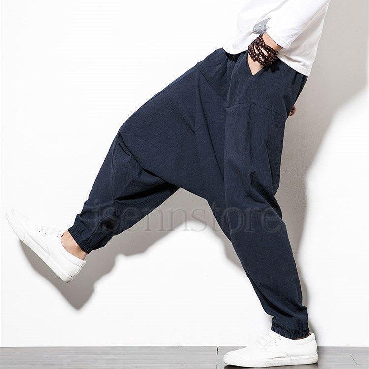 サルエルパンツ メンズ エスニック 涼感 吸汗 リラックスパンツ 裾ゴム ウエストゴム ゆったり ワイドパンツ 無地 快適 大きいサイズ 部屋着 | ブランド登録なし | 12