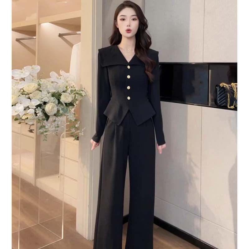 パンツドレス 結婚式 袖あり 大きいサイズ セットアップ 黒 おしゃれ パンツスーツ レディース フォーマルスーツ 親族 セレモニースーツ | ブランド登録なし | 01