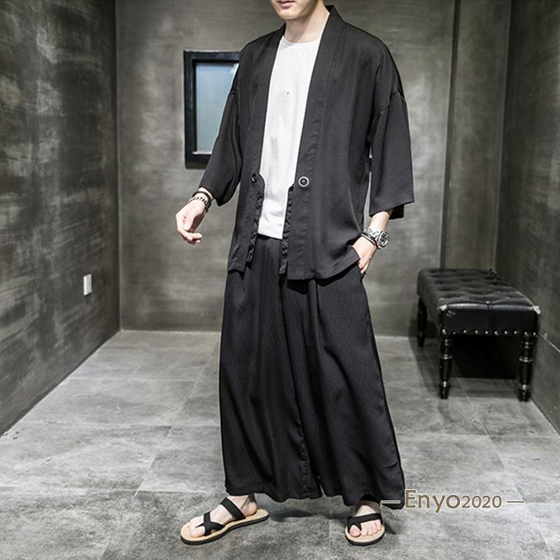 セットアップ メンズ ルームウェア サテン 冷感 七分袖 部屋着 スウェット 吸汗速乾 夏 涼しいシンプル ジャージ スウェット トレーニングウェア | ブランド登録なし | 01