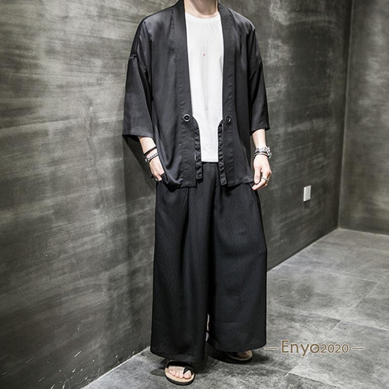セットアップ メンズ ルームウェア サテン 冷感 七分袖 部屋着 スウェット 吸汗速乾 夏 涼しいシンプル ジャージ スウェット トレーニングウェア | ブランド登録なし | 05