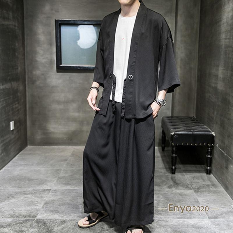 セットアップ メンズ ルームウェア サテン 冷感 七分袖 部屋着 スウェット 吸汗速乾 夏 涼しいシンプル ジャージ スウェット トレーニングウェア | ブランド登録なし | 08
