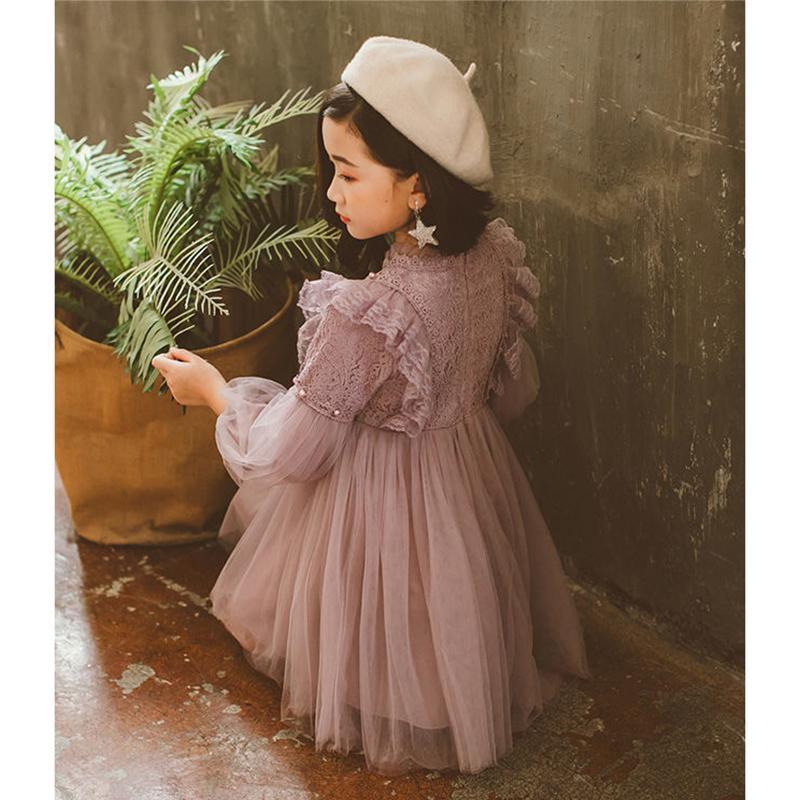キッズワンピース 女の子 フォーマル ドレス チュールワンピース 長袖 レース 可愛い 結婚式 子供ドレス ピアノ発表会 | ブランド登録なし | 12
