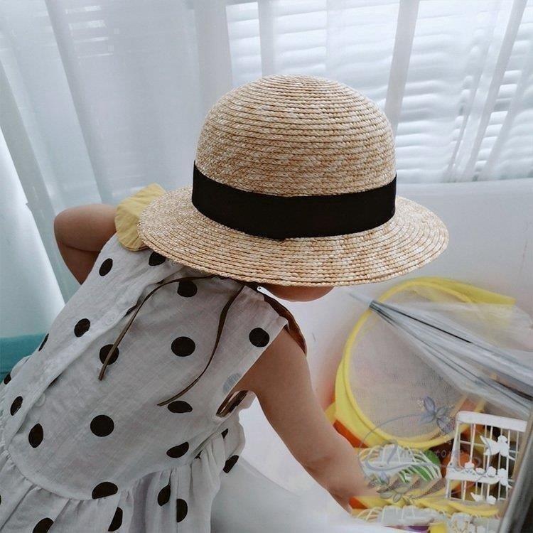 女の子 男の子 麦わら帽子 UVカット 紫外線対策 つば広 春夏 子供 キッズ おしゃれ 可愛い 折りたたみ たためる 日よけ 日焼け防止 カンカン帽 | ブランド登録なし | 02