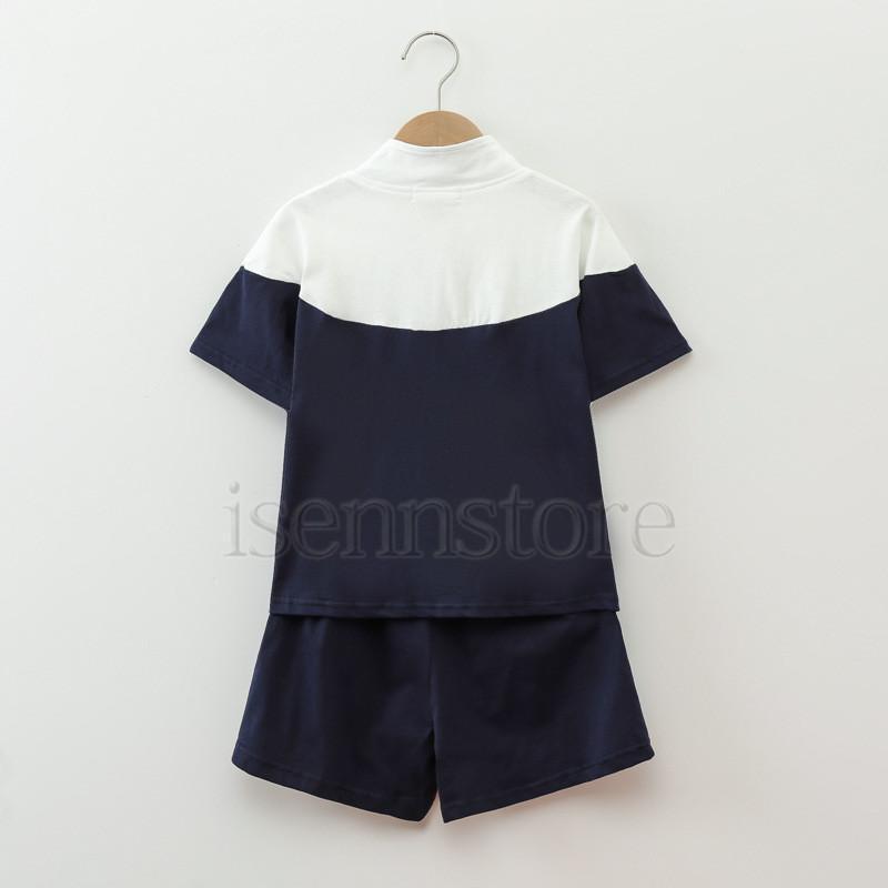 夏 新作 セットアップ ショートパンツ 半袖 パーカー ジップアップ 韓国子供服 女の子 ジュニア トレーナー 配色 ハーフパンツ 運動服 スポーツ | ブランド登録なし | 10