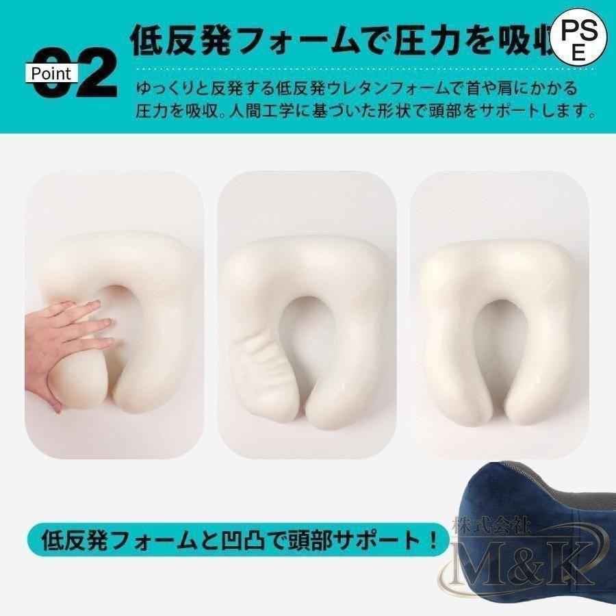 ネックピロー 低反発 コンパクト 折りたたみ 携帯枕 飛行機 新幹線 収納袋 首枕 移動 快適 C型 仮眠 昼寝 車 旅行用 出張 | ブランド登録なし | 10