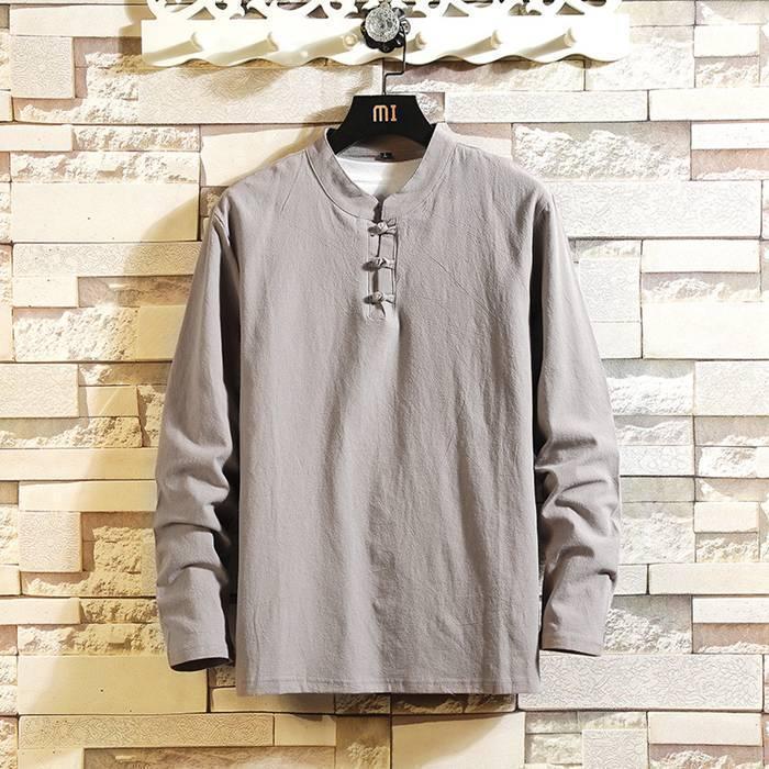 セットアップ メンズ 春秋 薄手 リネン 部屋着 ゆったり 上下セット ルームウェア 綿麻 長袖 Tシャツ ロングパンツ | ブランド登録なし | 06