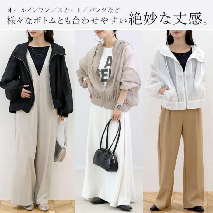 秋新作 UVカット パーカー UVパーカー レディース マウンテンパーカー フード付き ジップアップ 春 夏 羽織 長袖 撥水加工 シアー ス | ブランド登録なし | 15