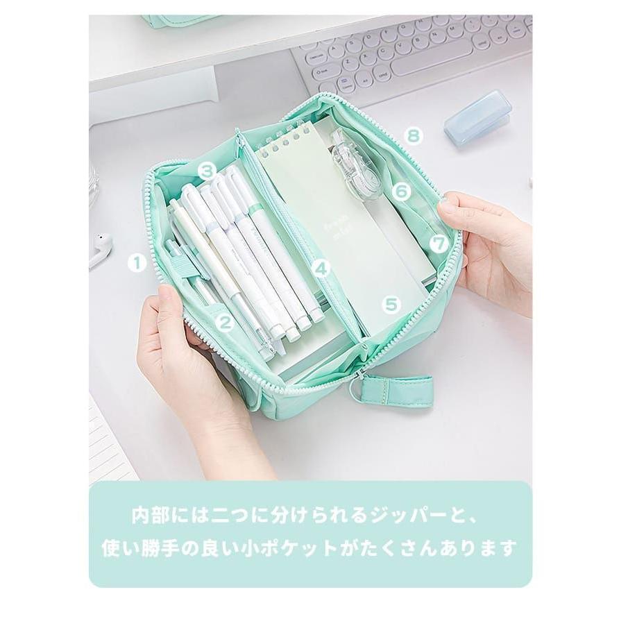 ペンケース ペンポーチ 筆箱 可愛い 文房具 女の子 キャンバス 学生 おしゃれ 大容量 便利 シンプル ふで箱 ふでばこ 学校 ユニセックス 中学生 | ブランド登録なし | 04