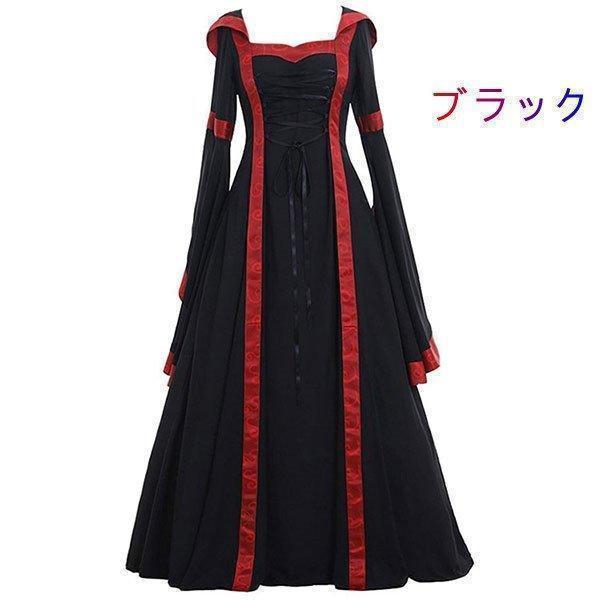 ワンピース ステージ衣装 長袖 ドレス レトロ調 ?廷 ヨーロッパ中世 舞台 ロング丈 4色 ビッグサイズ プリーツスカート 演劇 コスプレ衣装 | ブランド登録なし | 03