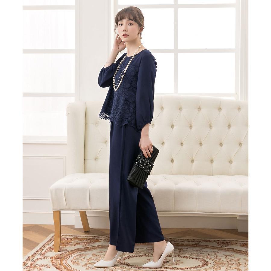 パンツドレス 結婚式 袖あり 大きいサイズ レース レディース ワイド パーティー ドレス セットアップ 卒業式 卒園式 | ブランド登録なし | 07