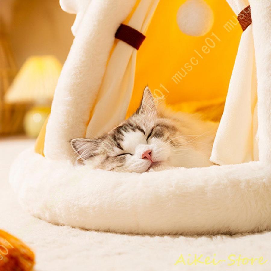 犬ハウス 猫 ハウス ドーム 冬 ペットベッド ペットハウス 犬小屋 可愛い 柔らかい クッション付き ペット用品 小/中/大型犬用 快適 テント | ブランド登録なし | 09