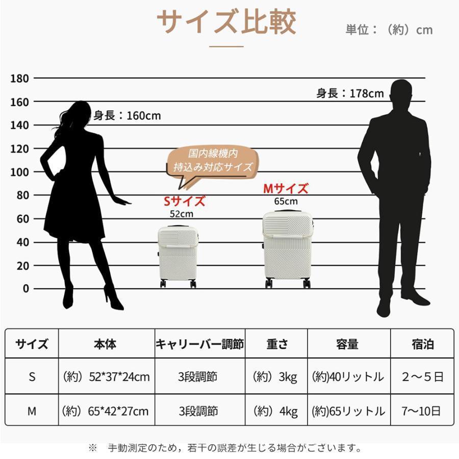 スーツケース フロントオープン ドリンクホルダー付 USBポート付き 機内持ち込みダブルファスナー 静音 小型 軽量 旅行 出張 ビジネス 2023 | ブランド登録なし | 18
