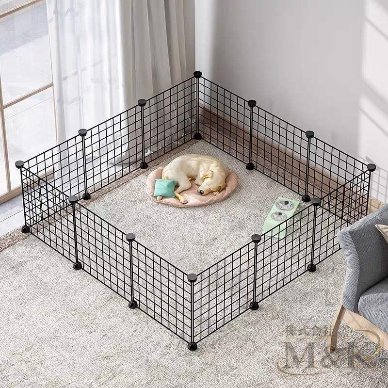 ペットフェンス 犬用 37×37cm 12枚 ペットサークル ペットゲージ ドア付き 置くだけ メッシュ パネル ウサギ 安全柵 | ブランド登録なし