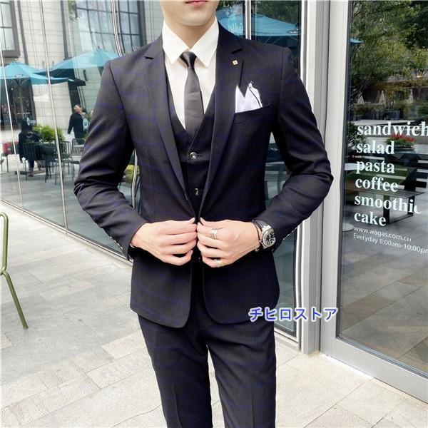 男性用 春夏 スリム 大きいスーツ 小さいスーツメンズスーツ チェック柄 ビジネススーツ 2つボタン 入社式 入学式 卒園スーツ | ブランド登録なし | 06