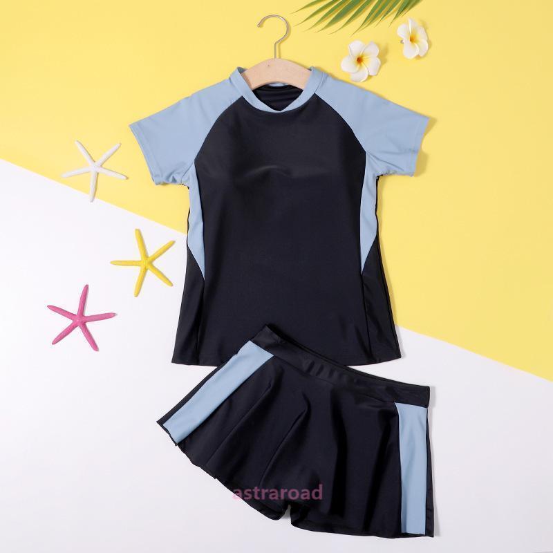 水着 スイムウェア ジュニア レディース セパレート セットアップ 上下セット 半袖 Tシャツ型 スカート付きズボン キュロット スカパン 女の子 小 | ブランド登録なし | 08