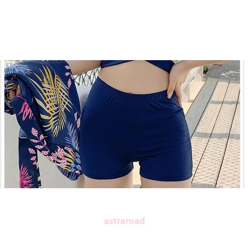 水着 タンキニ パレオ 3点セット レディース スイムウェア セパレート 短パン Tシャツ型 半袖 リーフ柄 ショートパンツ ボーイレッグ ロングスカ | ブランド登録なし | 11