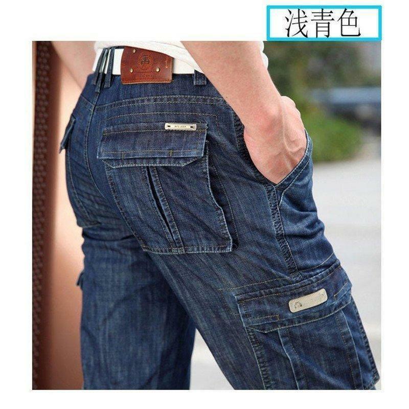 ジーパン デニムパンツ メンズ ジーンズ カーゴパンツ Gパン 夏パンツ 春秋長ズボン 作業パンツ　ス トレッチ 春秋新作 | ブランド登録なし | 03