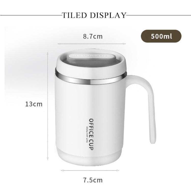 保温 保冷 マグカップ 500ml 取っ手付き 蓋付き ステンレス 真空 二重構造 タンブラー マグ コップ カップ おしゃれ オフィス 自宅 レ | ブランド登録なし | 07