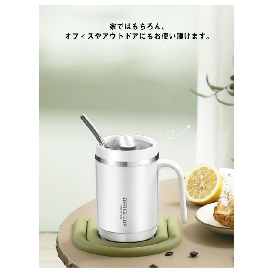 保温 保冷 マグカップ 500ml 取っ手付き 蓋付き ステンレス 真空 二重構造 タンブラー マグ コップ カップ おしゃれ オフィス 自宅 レ | ブランド登録なし | 08