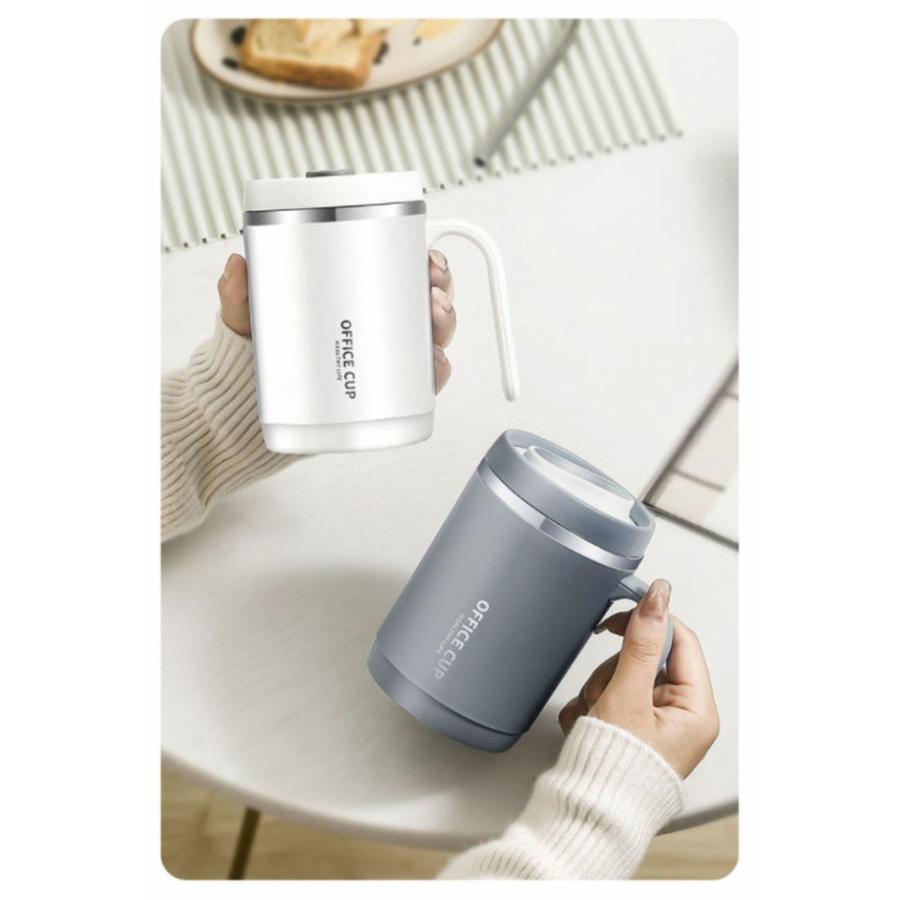 保温 保冷 マグカップ 500ml 取っ手付き 蓋付き ステンレス 真空 二重構造 タンブラー マグ コップ カップ おしゃれ オフィス 自宅 レ | ブランド登録なし | 09