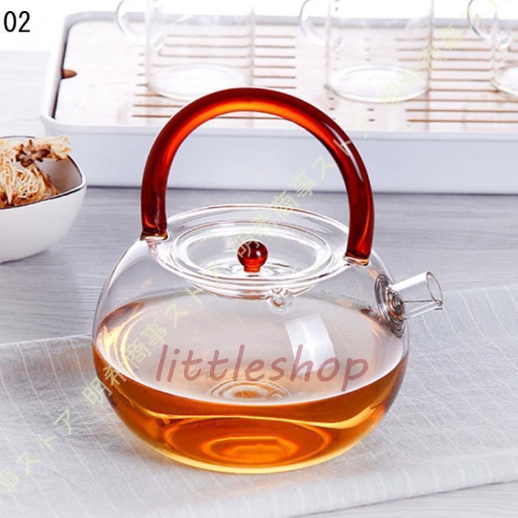 ガラス ティーポット IH対応 耐熱 耐冷 かわいい ポット コーヒー 紅茶 茶器 ステンレス茶こし付き 耐熱ガラス おしゃれ 大容量 ふたつき | ブランド登録なし | 02