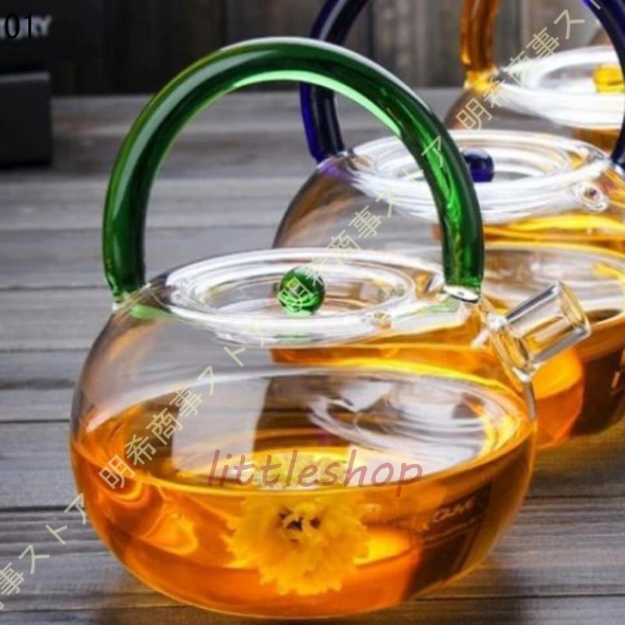 ガラス ティーポット IH対応 耐熱 耐冷 かわいい ポット コーヒー 紅茶 茶器 ステンレス茶こし付き 耐熱ガラス おしゃれ 大容量 ふたつき | ブランド登録なし | 03