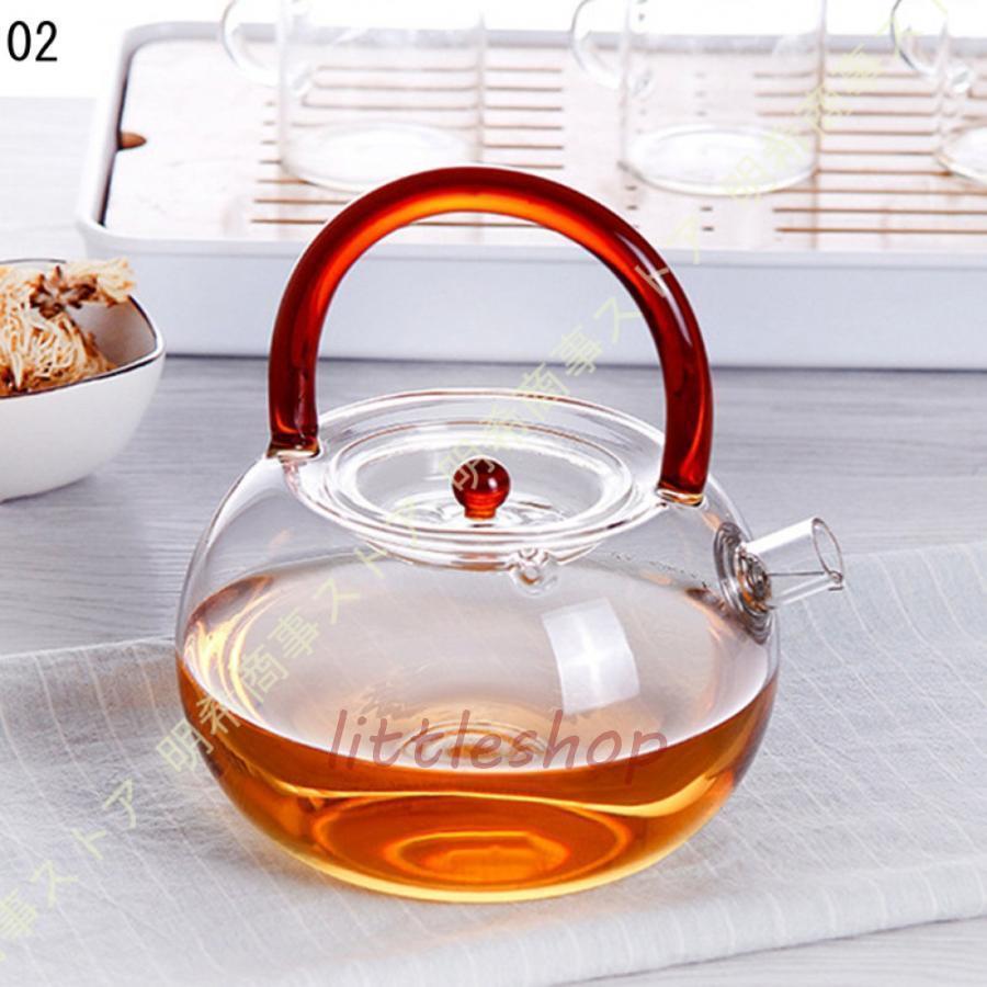ガラス ティーポット IH対応 耐熱 耐冷 かわいい ポット コーヒー 紅茶 茶器 ステンレス茶こし付き 耐熱ガラス おしゃれ 大容量 ふたつき | ブランド登録なし | 04