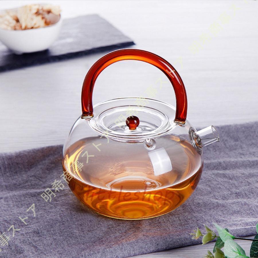ガラス ティーポット IH対応 耐熱 耐冷 かわいい ポット コーヒー 紅茶 茶器 ステンレス茶こし付き 耐熱ガラス おしゃれ 大容量 ふたつき | ブランド登録なし | 05