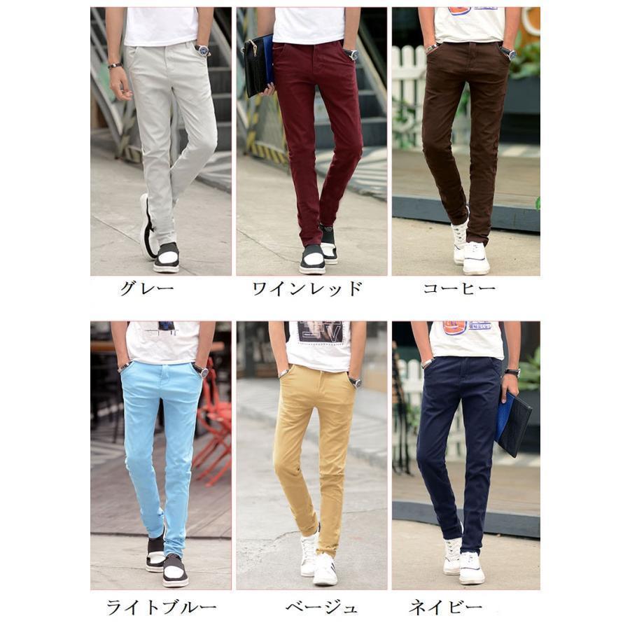 チノパン メンズ ストレッチ スリム パンツ 伸縮 スキニー 黒 白 ベージュ M L XL 3L | ブランド登録なし | 08