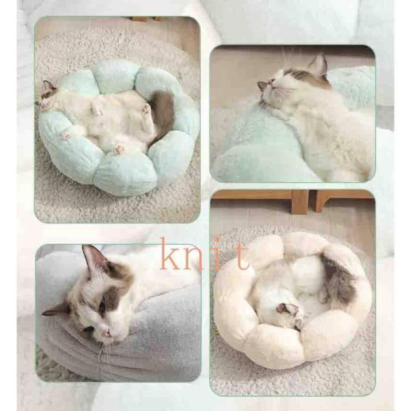 ペット ベッド　猫　犬用ベッド 小型犬用　ドット犬 猫ベッドペットベッド　 ふわふわ 洗える 　ペットべット マット おしゃれ かわいい 花 | ブランド登録なし | 02