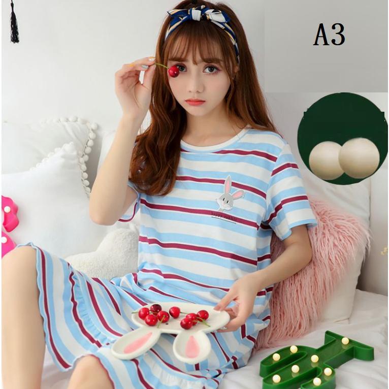 カップ付き ワンピース ルームウェア レディース ロングTシャツワンピース 半袖 パジャマ ブラカップ付き ゆったり 大きいサイズ 半 | ブランド登録なし | 02