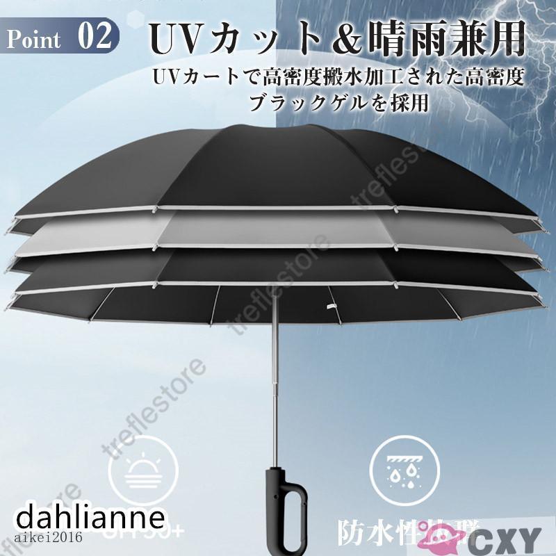 折りたたみ傘 メンズ レディース 日傘 雨傘 晴雨兼用 男女兼用 折り畳み傘 傘 逆折り ワンタッチ 自動開閉 ケース 梅雨対策 UVカット | ブランド登録なし | 05