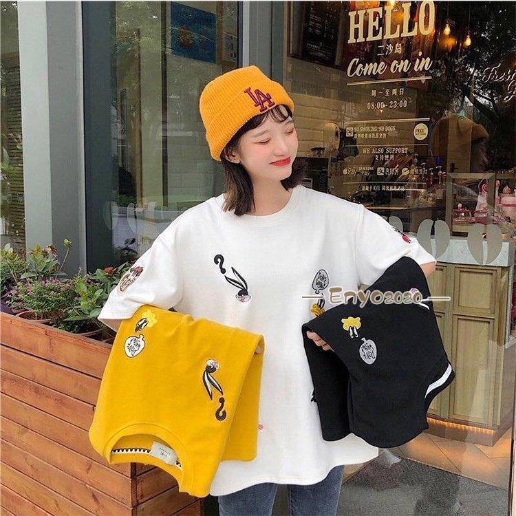 Tシャツ ゆるTシャツ 刺繍 ゆったり 五分袖 レディース ス |  | 06