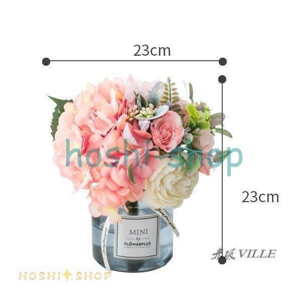 造花 インテリア 花瓶付き フラワーアレンジメント ブーケ パーツ 大きい 仏花 引越し祝い 結婚祝い 退職祝い アートフラワー | ブランド登録なし | 10