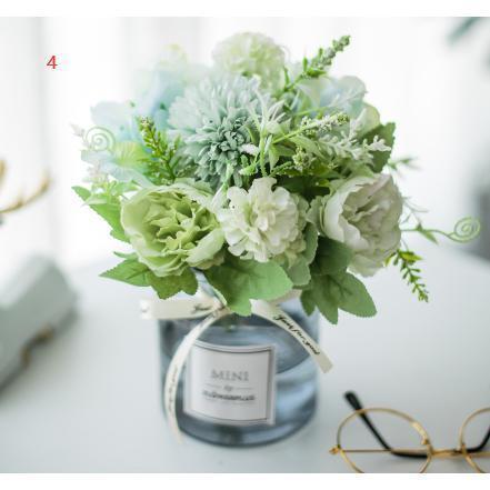 造花 インテリア 花瓶付き フラワーアレンジメント ブーケ パーツ 大きい 仏花 引越し祝い 結婚祝い 退職祝い アートフラワー | ブランド登録なし | 04
