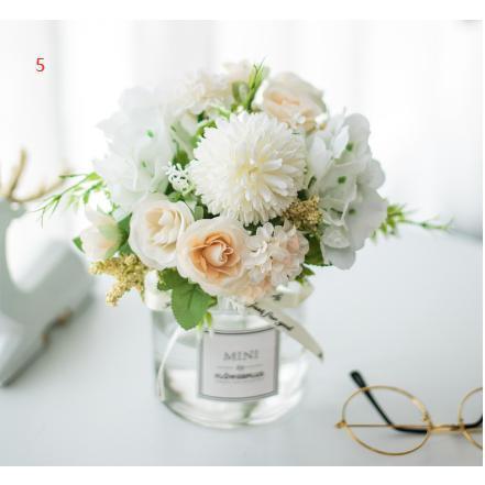 造花 インテリア 花瓶付き フラワーアレンジメント ブーケ パーツ 大きい 仏花 引越し祝い 結婚祝い 退職祝い アートフラワー | ブランド登録なし | 05