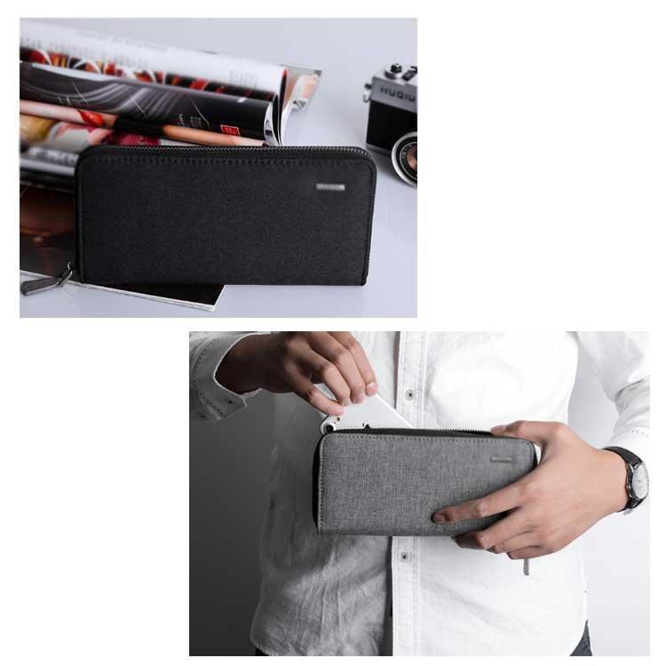 長財布 メンズ財布 オックスフォード ラウンドファスナー 大容量 カード入れ 小銭入れ スマホ収納 防水加工 無地 カジュアル 学生 | ブランド登録なし | 18