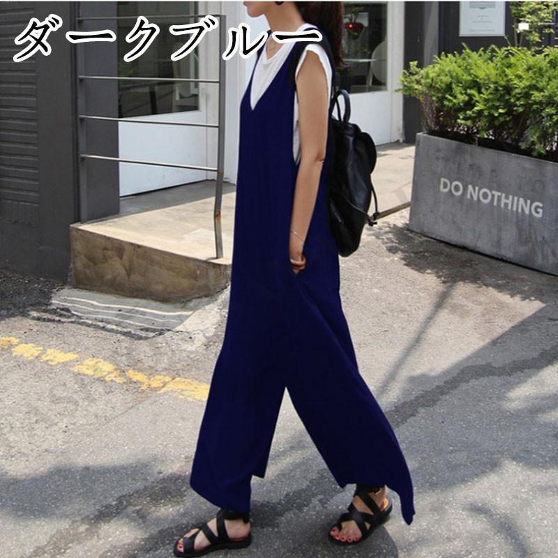 サロペット オールインワン レディース オーバーオール 春コーデ 無地 可愛い OL ワイドパンツ 夏服 20代30代40代 オフィス 50代 パンツ | ブランド登録なし | 01