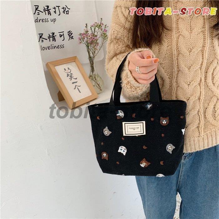 レディース トートバック ハンドバック 鞄 カバン かばん カジュアル 春用 夏用 秋用 冬用 オールシーズン 軽い 軽量 弁当袋 アニマル柄 猫柄 | ブランド登録なし | 06