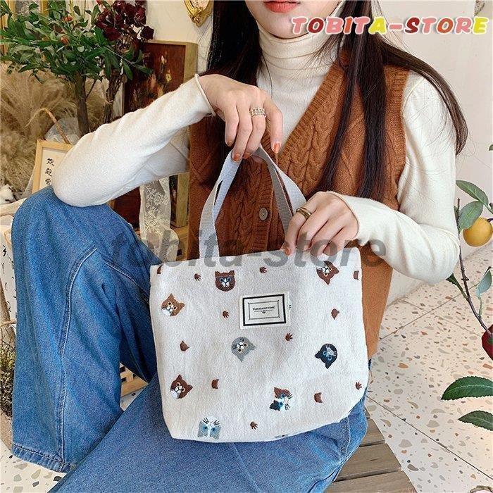 レディース トートバック ハンドバック 鞄 カバン かばん カジュアル 春用 夏用 秋用 冬用 オールシーズン 軽い 軽量 弁当袋 アニマル柄 猫柄 | ブランド登録なし | 09