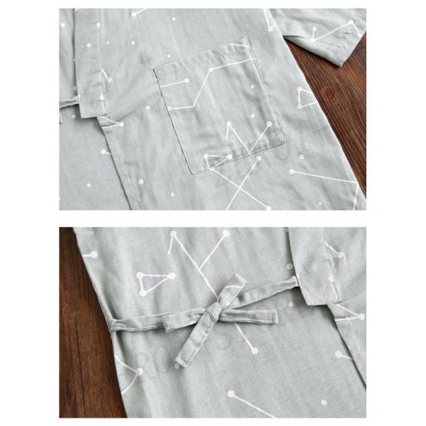 甚平 上下セット ルームウェア パジャマ ガーゼ 2点セット 便利服 寝巻き 浴衣 和風 七分袖 レディース メンズ 綿95% ゆったり 涼しい | ブランド登録なし | 04