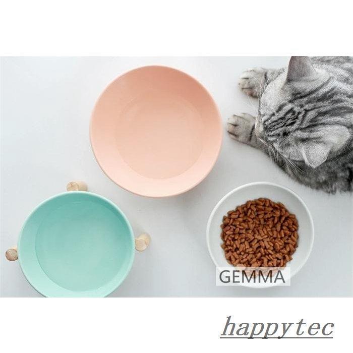 猫用食器 犬 (小型犬) フードボール ボウル 餌皿 エサ皿 陶器茶碗 木製棚 スタンド 食べやすい １５°傾斜 ペット用品 フードスタンド 可愛い | ブランド登録なし | 07