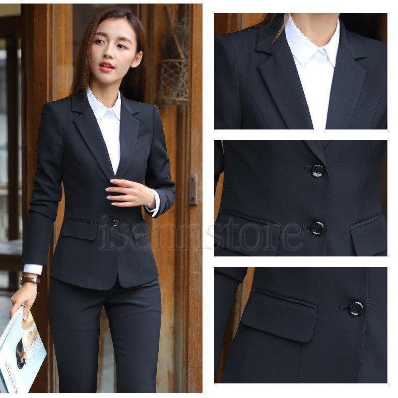 ビジネススーツ スーツ レディース 春夏 秋冬オールシーズン スリムフィット 洗える 事務服 制服 2つボタン フォーマルスーツ リクルートスーツ | ブランド登録なし | 02